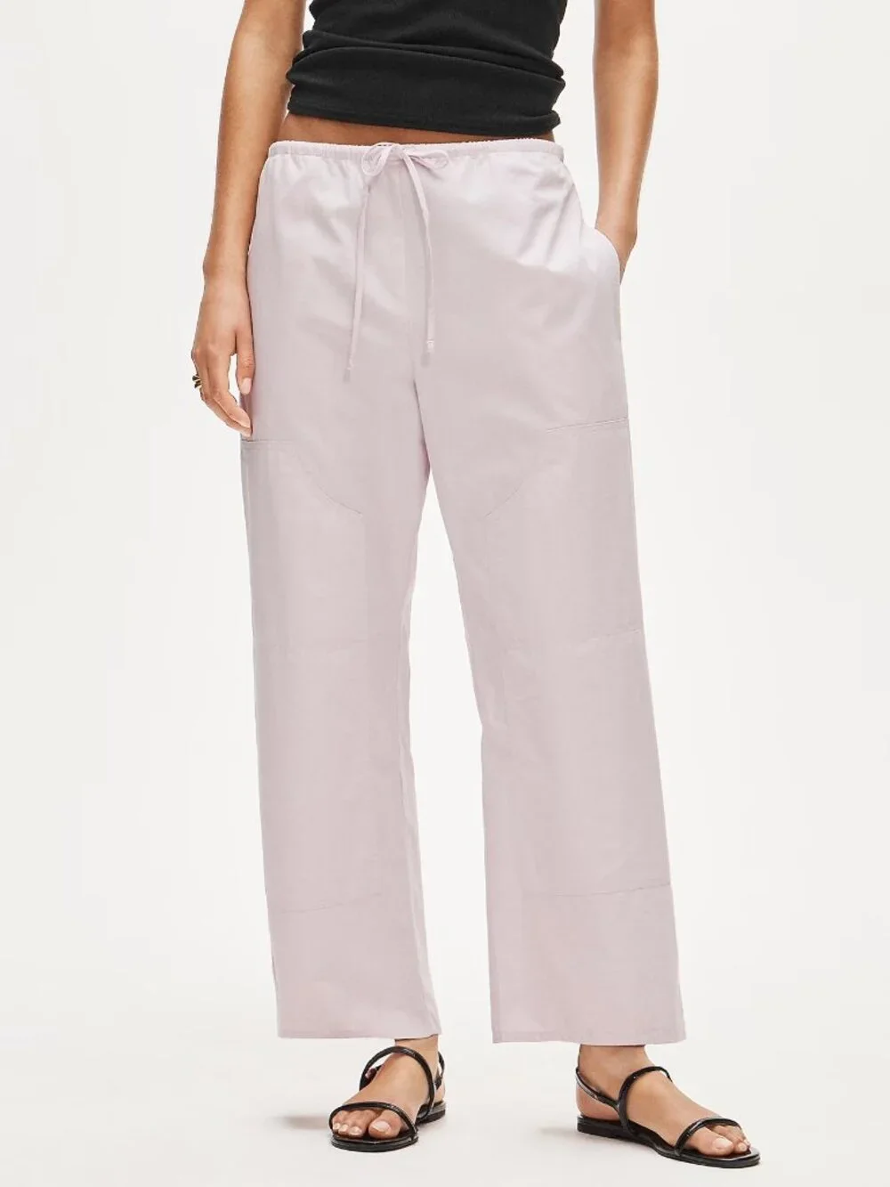 J.Crew Luna Pant in Cotton Poplin in Peppermint Ice, Size Medium